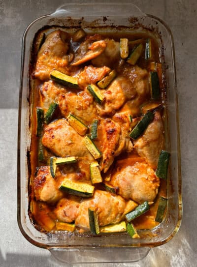 One-Pan Sticky Sesame Chicken & Zucchini - Sammy Montgoms
