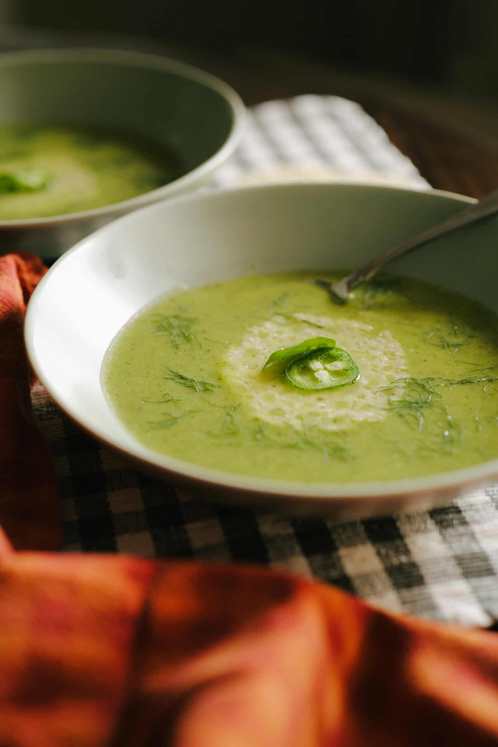 Zucchini, Basil and Fennel Soup - Sammy Montgoms